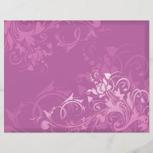 Papier joli design floral tourbillon rose