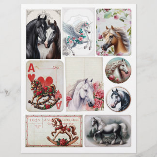 Papier Joli ensemble de Cheval Mixte Ephemera Thématique