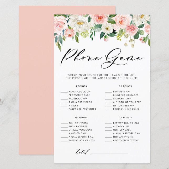 Papier Joli floral ce qui est sur votre téléphone Douche  (Devant / Derrière)