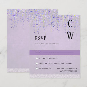 Papier Joli moderne Wisteria dentelle violet mariage RSVP