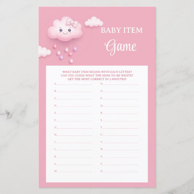 Papier Joli nuage blanc tout souriant article bébé jeu 9 (Devant)