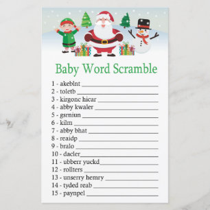 Papier Joli Père Noël Baby mot jeu de brouillage