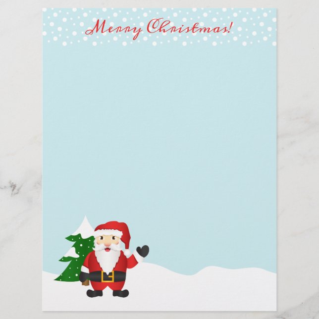 Papier Joli Père Noël de dessin animé Joyeux Noël (Devant)