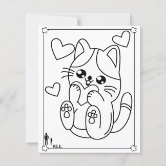 Papier Joli petit chat coloriage