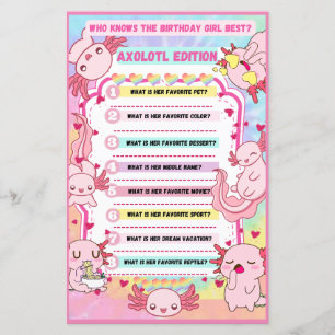 Papier Joli Pink Axolotday Activité de jeu