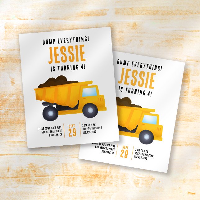 Papier Jolie construction Anniversaire Fête Invitation (Créateur téléchargé)