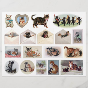 Papier Jolie Ephemera de chat par Helena Maguire (1860-19