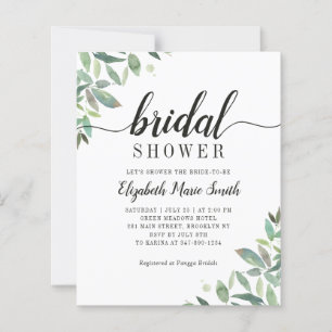 Papier Jolie Eucalyptus Green Invitation à la douche nupt