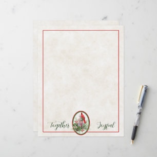 Papier Jolie lanterne avec houx et Noël cardinal