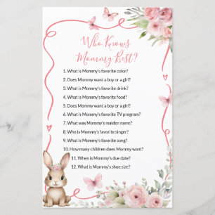 Papier Jolie Lapine Baby Shower Fille Qui Connaît Mieux M