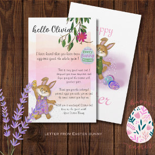 Papier Jolie lettre rose de Bunny de Pâques