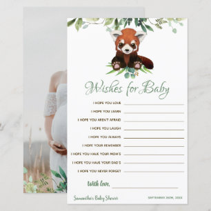 Papier Jolie Red Panda Baby shower Game Wings pour bébé