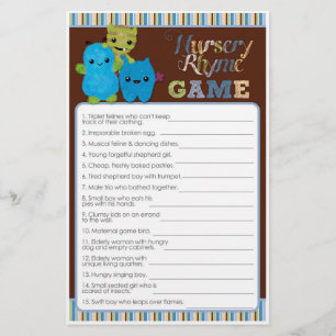 Papier Jouer à un Boo Monsters Baby shower Game Nursery R