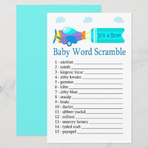Papier Jouet Aéronef Baby jeu de mots scramble