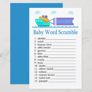 Papier Jouet Bateau Baby jeu de mots scramble