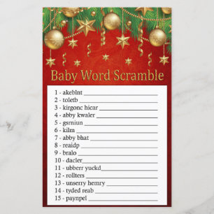 Papier jouet de noël or Baby mot scramble jeu