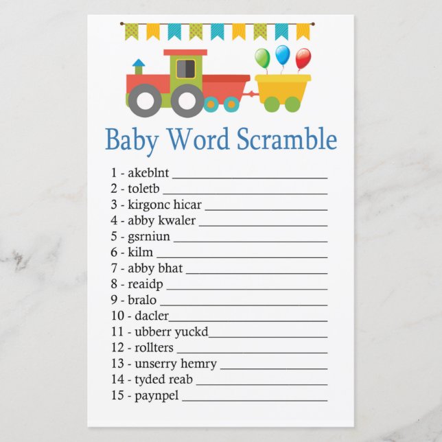 Papier Jouet de train Baby mot jeu de bousculade (Devant)