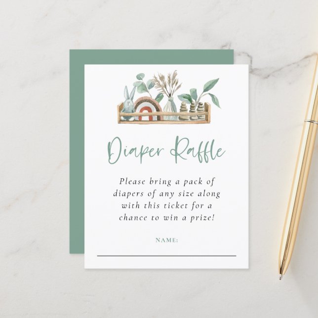 Papier Jouets Boho Shelf Budget Sage Diaper Raffin (Devant/Arrière en situation)