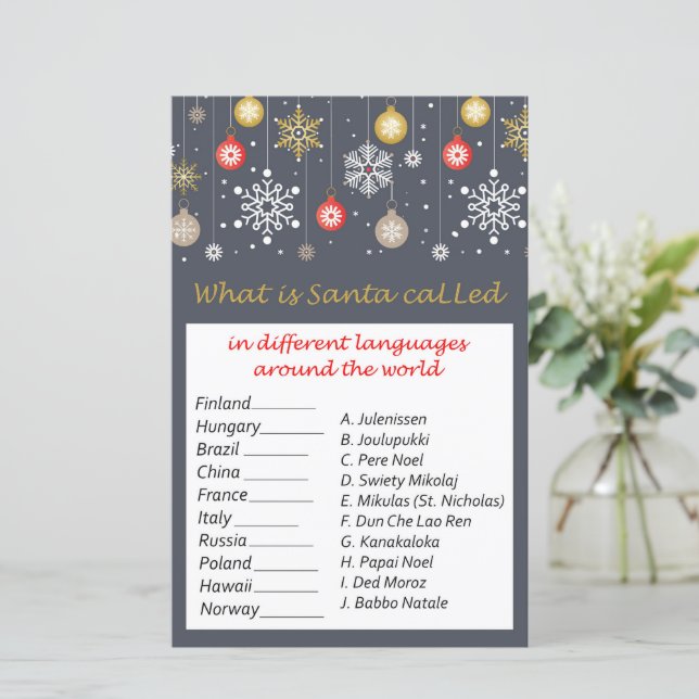 Papier Jouets de Noël Noël Noël dans le monde jeu (Debout devant)