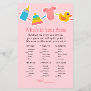 Papier Jouets pour bébés roses Qu'y a-t-il dans votre sac