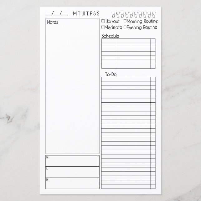 Papier Jour après jour avec espace Note (Devant)