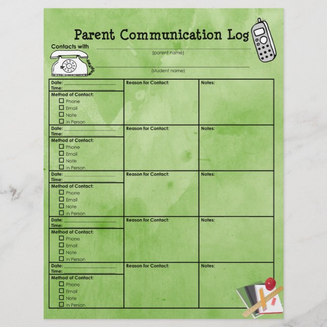 Papier Journal de communication parent (Devant)