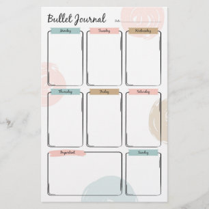 Papier Journal des puces pour la planification hebdomadai