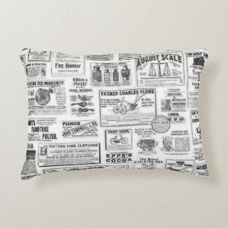 papier journal noir et blanc accent coussin