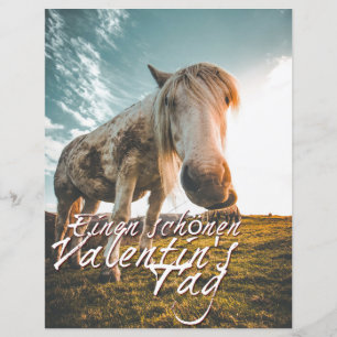Papier Joyeuse Saint-Valentin avec un cheval qui regarde