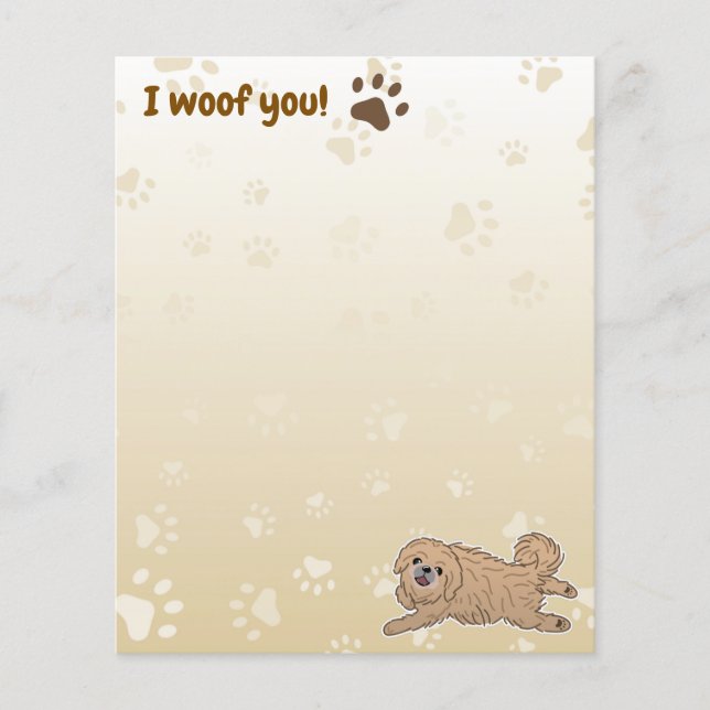 Papier Joyeux Amoureux des chiens Pekingese Je Vous Oubli (Devant)