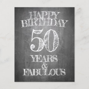 Papier Joyeux Anniversaire - 50 Ans & Fabuleux