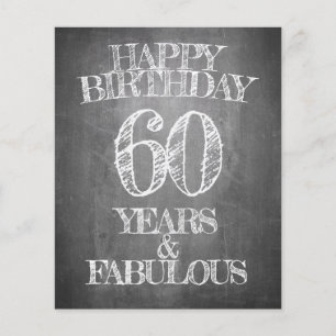 Papier Joyeux Anniversaire - 60 Ans & Fabuleux en tableau