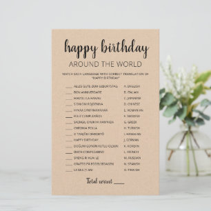 Papier Joyeux Anniversaire Autour Du Monde jeu éditable