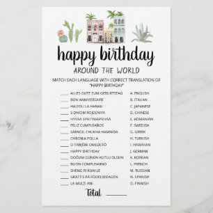Papier Joyeux Anniversaire Autour Du Monde jeu éditable