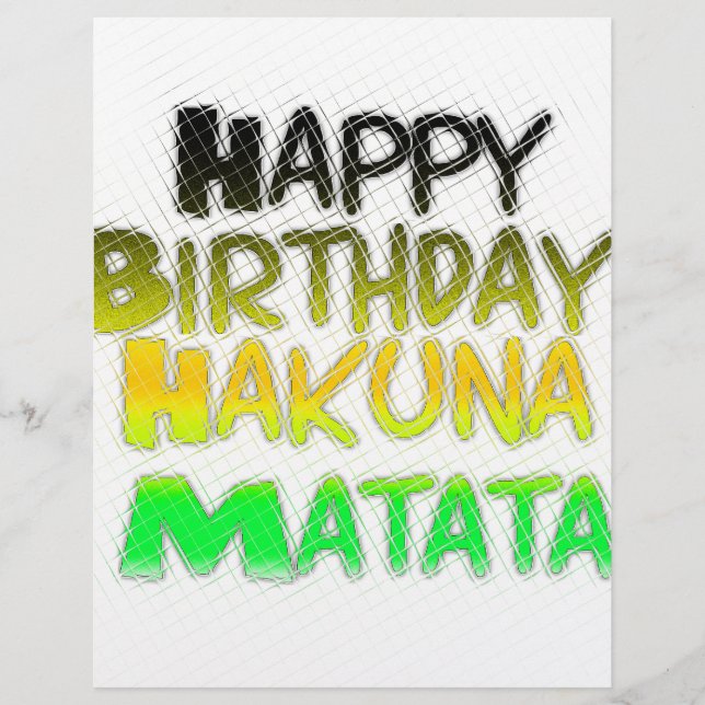 Papier Joyeux anniversaire Hakunamatata Art Inspirationne (Devant)
