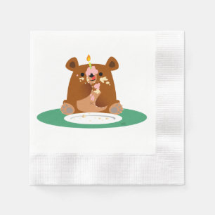 Papier Joyeux anniversaire, petit ours ! ! Serviettes en 