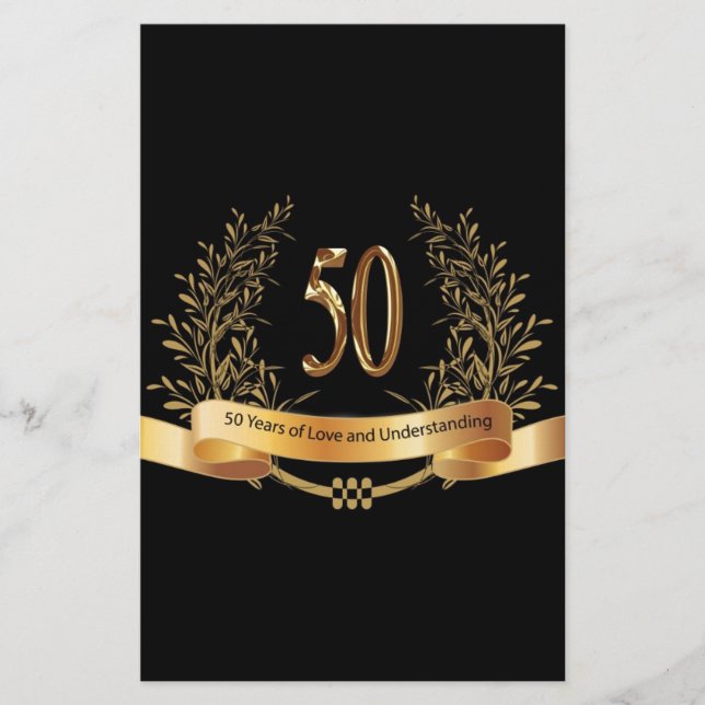 Papier Joyeux cadeau du 50e anniversaire de Mariage (Devant)