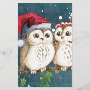 Papier Joyeux Chouettes de Noël