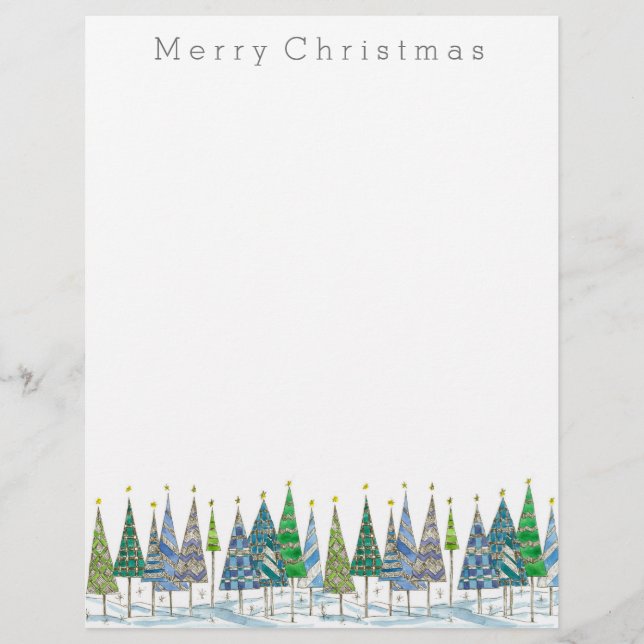 Papier Joyeux dessin des arbres de Noël (Devant)