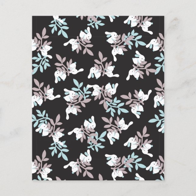 Papier Joyeux lapins et Floral Graden Motif Jeter Pill (Devant)