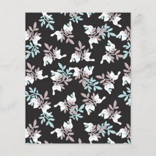 Papier Joyeux lapins et Floral Graden Motif Jeter Pill