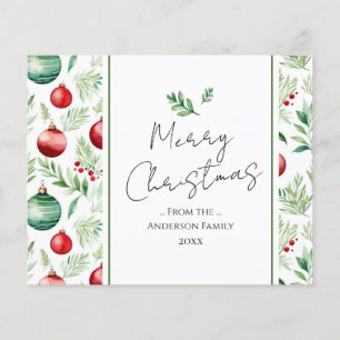 Papier Joyeux Noël Aquarelle Arbre Ornement