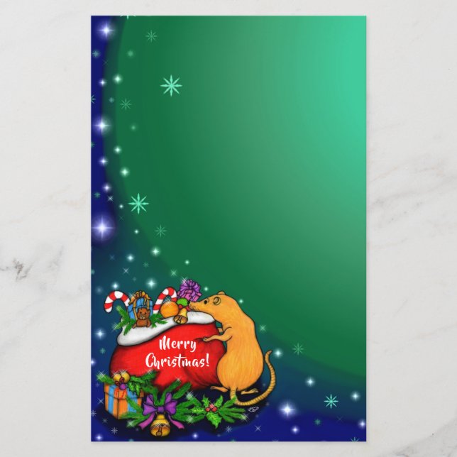 Papier Joyeux Noël avec Rat Prince (Devant)