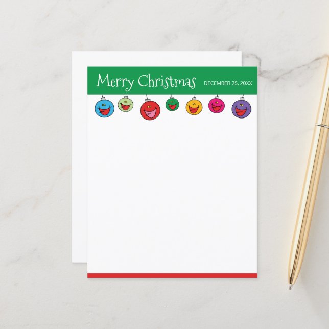 Papier Joyeux Noël Cartoon Ornament Illustration (Devant/Arrière en situation)