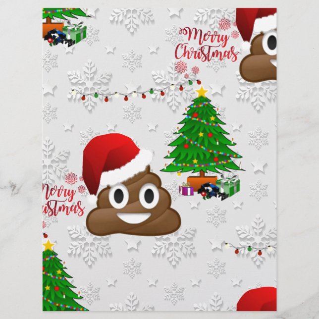 Papier joyeux noël emoji caca (Devant)