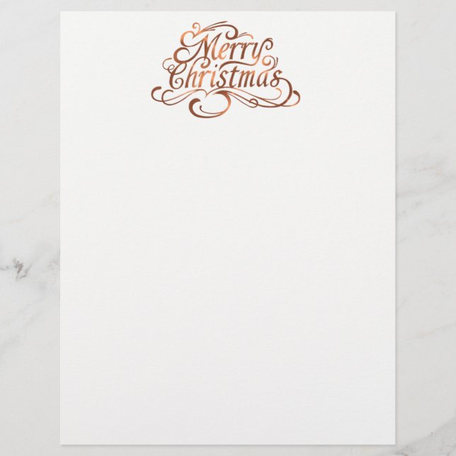 Papier Joyeux Noël en cuivre look design de script (Devant)