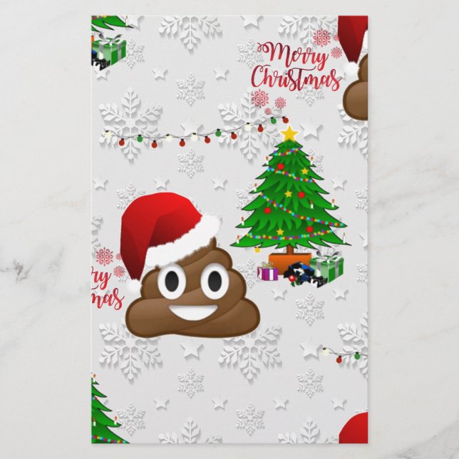 Papier joyeux noël poo émoji (Devant)