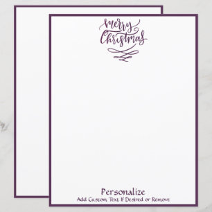 Papier Joyeux Noël Purple Holiday Personnalisé