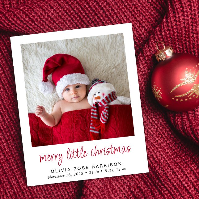 Papier Joyeux petit Faire-part de naissance photo de Noël (A cute & unique way to introduce family and friends to your new baby this holiday season)