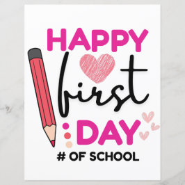 Papier Joyeux premier jour d'école, Coeurs mignons